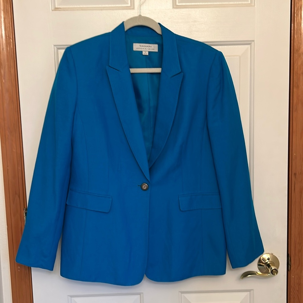 Tahari, Womens jacket, teal, size 14